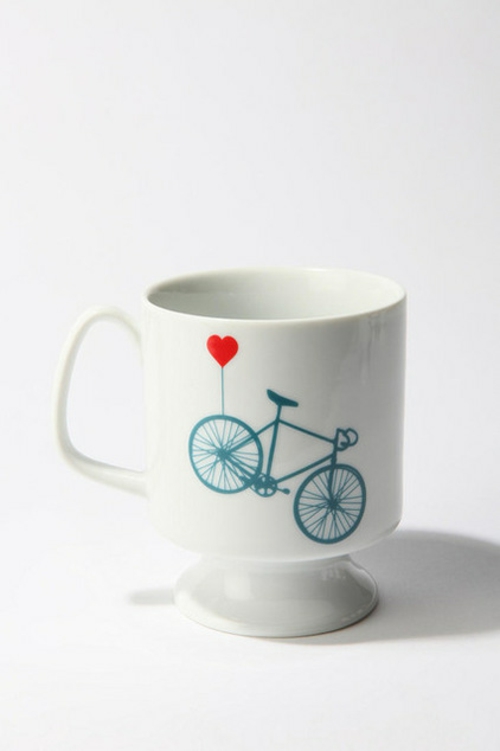 fahrräder als sommerdeko kaffee tasse