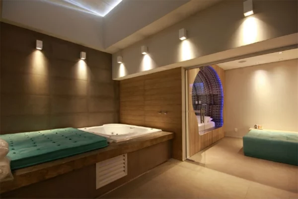 futuristische schlafzimmer designs pastellgrün schlichte wandleuchten