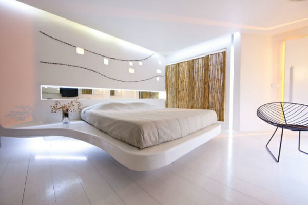 futuristische schlafzimmer korbsessel aus metall