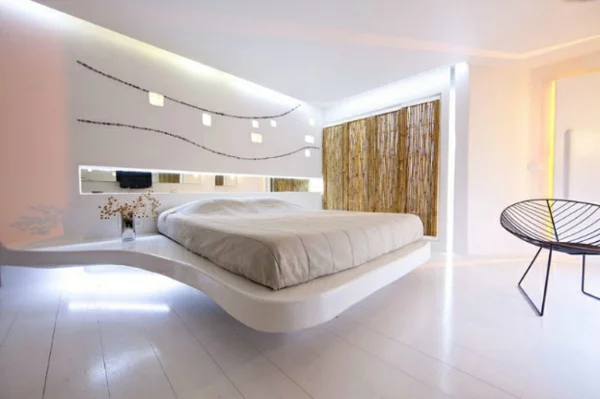 futuristische schlafzimmer korbsessel aus metall
