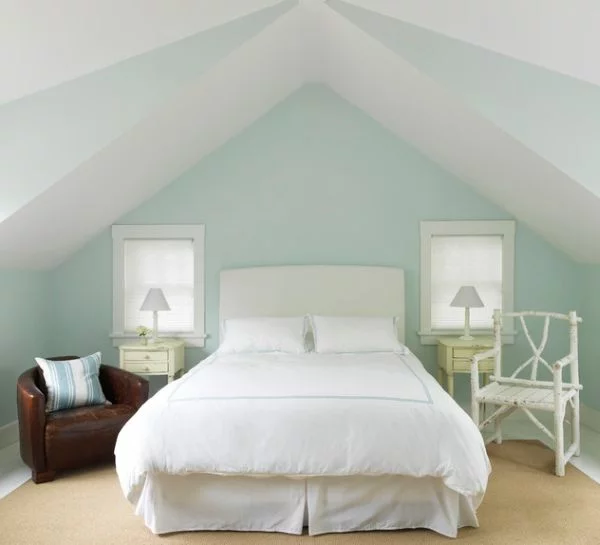 kleine schlafzimmer symmetrisch mit vintage flair