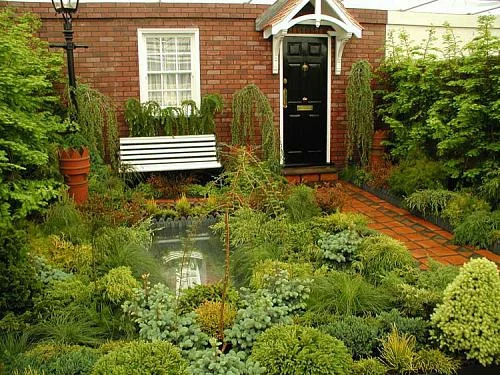 kleine Garten Designs holz bodenbelag sitzbank weiß