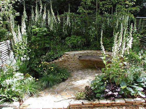 kleine Garten Designs stein fußboden sitzplatz