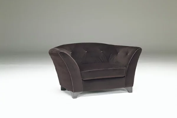 luxus designer sofa in dunkel braun samt