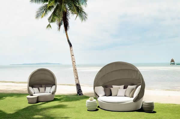 moderne möbel für ihre terrasse gemütliche strandkörbe rund
