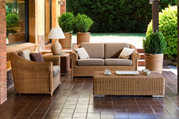 moderne möbel für ihre terrasse helles rattan und weichgepolstert in creme