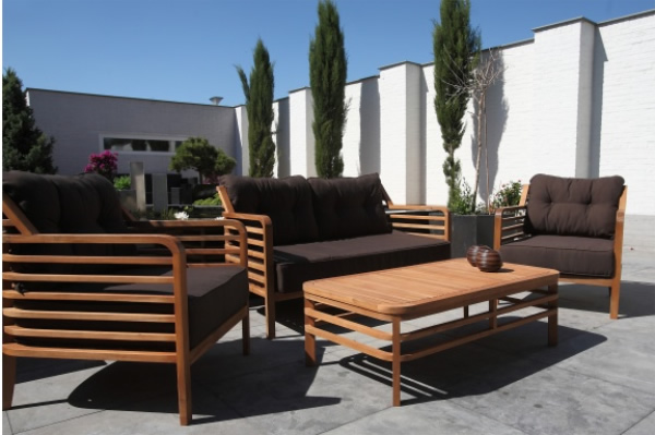 moderne möbel für ihre terrasse teakholz braun gepolstert