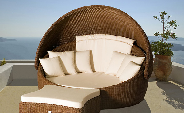 moderne möbel oveler strandkorb aus rattan mit verstellbarem deckel