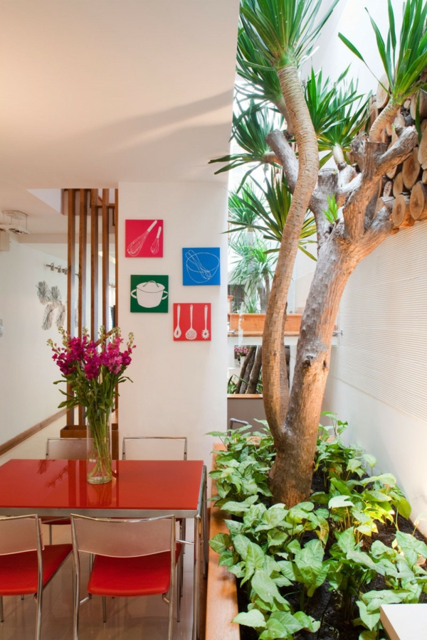 nachhaltiges haus design bunte küchenposter magenta blüten