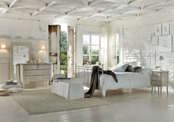 schlafzimmer designs mit natürlichem flair eingangstür im antiklook