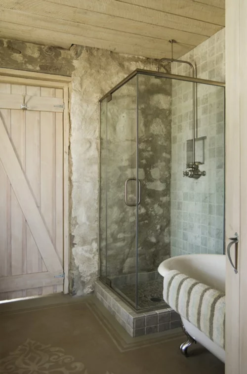 schnelle Renovierung zu Hause ziegelwand wanduhr duschkabine ecke