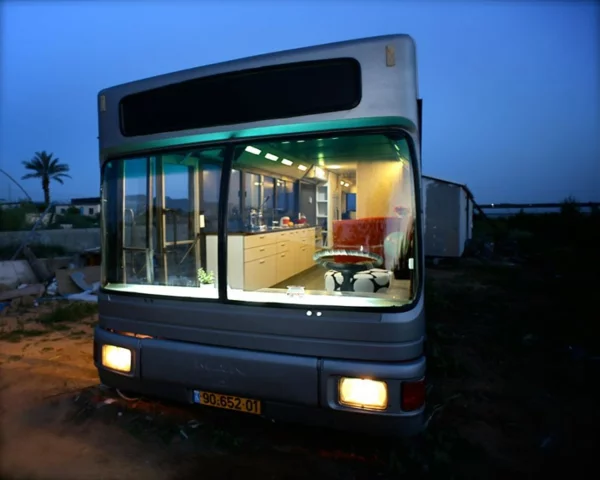 schönes modernes Haus weggeworfen alt bus originell rekonstruiert
