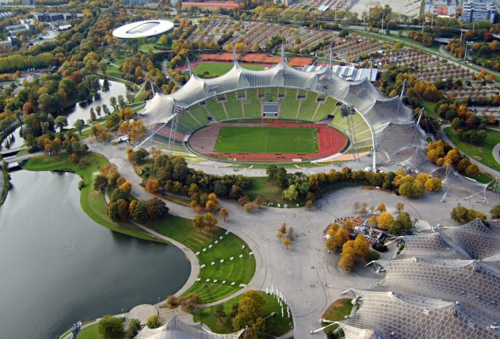 Architektur und Sport olympiastadion in München umgebung design