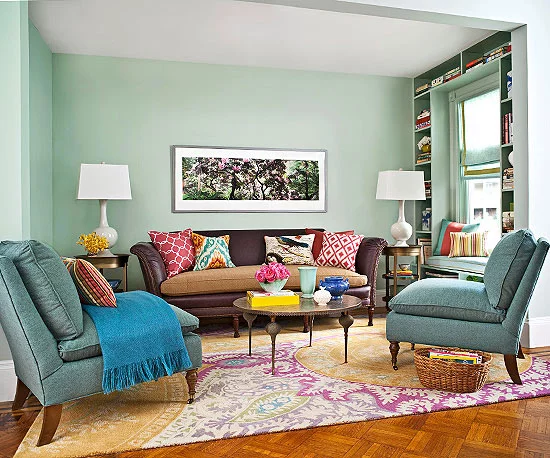 Coole praktische Wohnzimmer Designs überfwurf blau sessel sofa