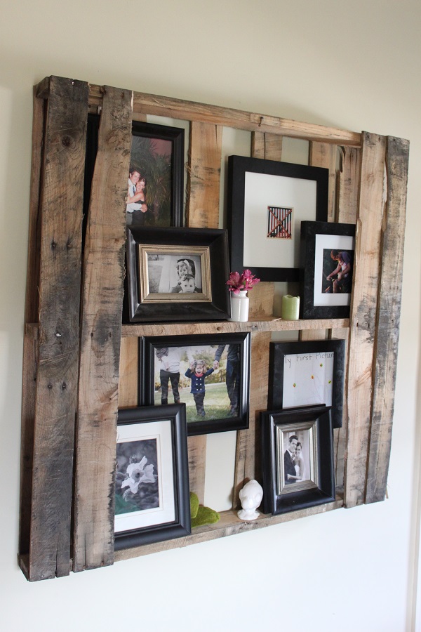 DIY Deko Ideen aus wiedergewonnenem Holz palette familienfotos