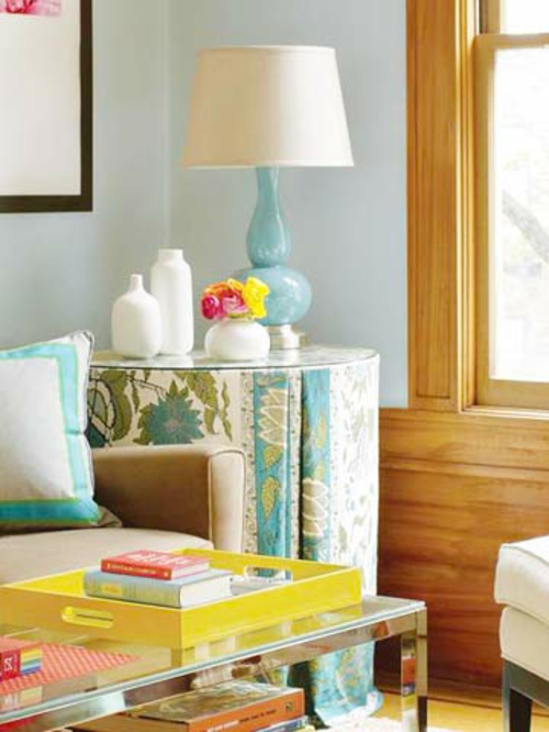 Das Wohnzimmer neu gestalten möbel designs leuchtend farben texturen