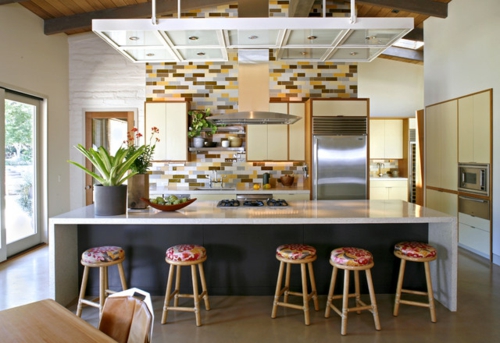 Design und Mode der 70er barhocker niedrig rund küche kühlschrank blumentopf