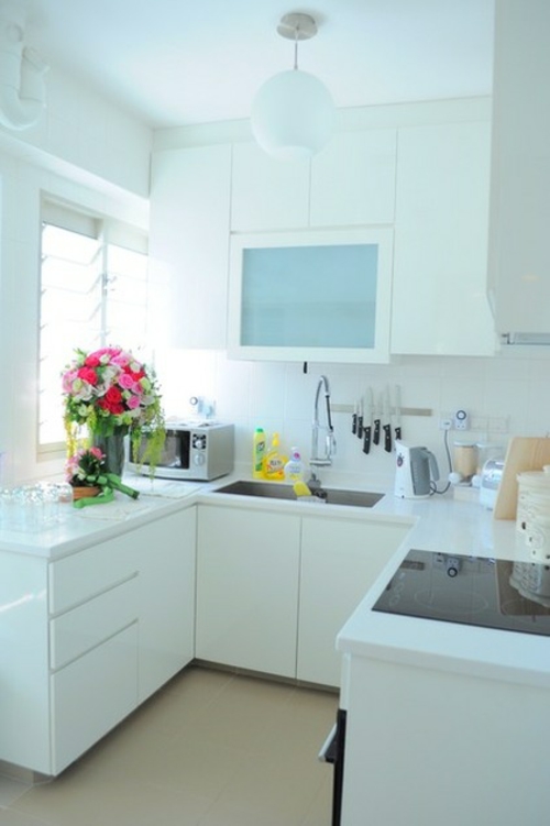 Kompakte Küchen einrichtungen modern glanzvoll einrichtung oberschränke