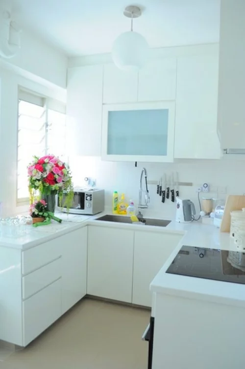 Kompakte Küchen einrichtungen modern glanzvoll einrichtung oberschränke
