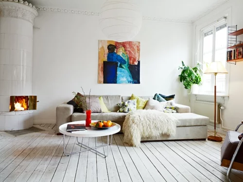 Kunstvolle coole Wohnzimmer einrichten rustikal akzente holz bodenbelag