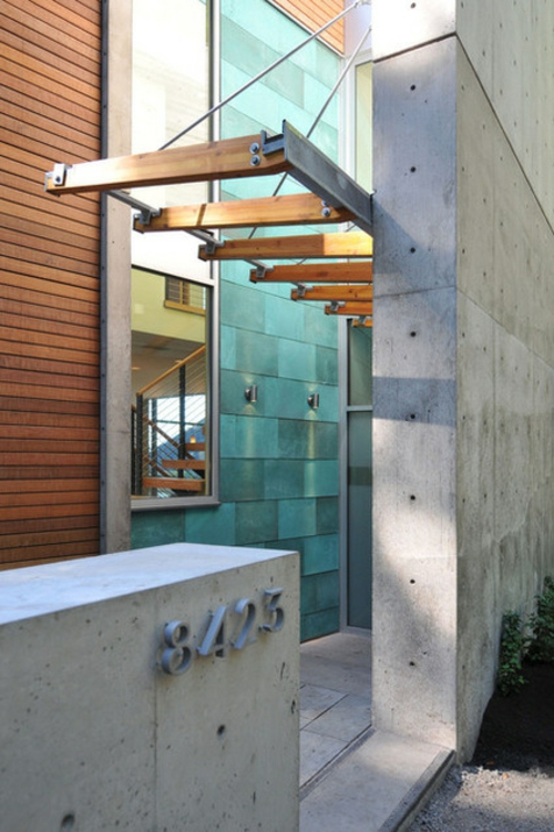 Kupfer in der Architektur fassade edelrost attraktiv modern eingang