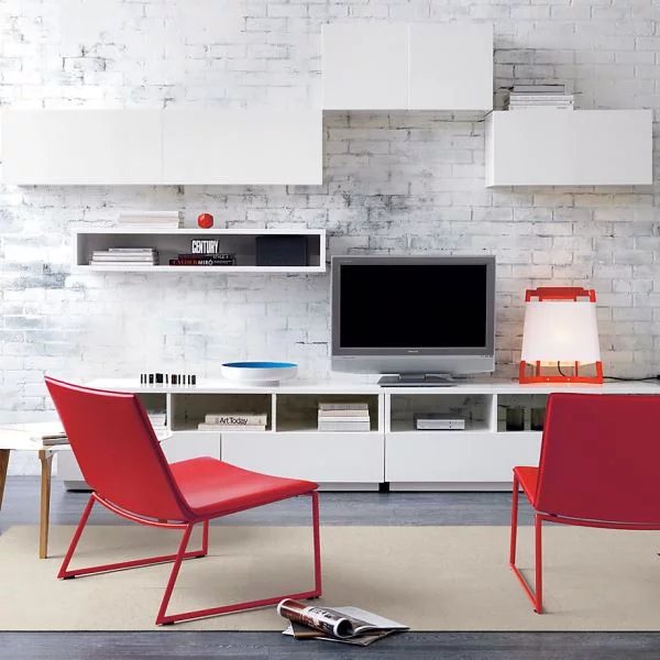 Rote Möbel Designs klassisch schreibtisch fernseher sideboards regale