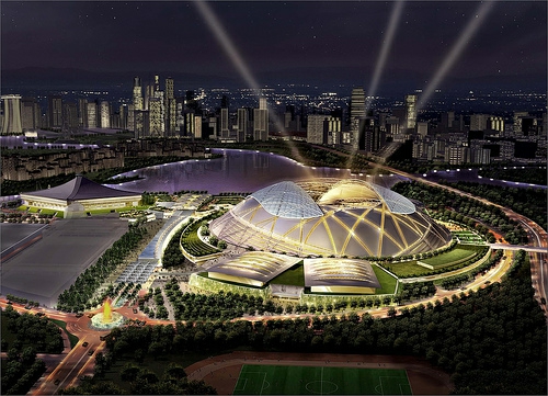 Sport Architektur Oita stadion nachts beleuchtung wunderschön