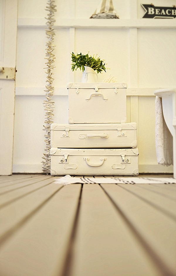 Trendy Möbel aus alten Koffern zum Selbermachen weiß oberfläche
