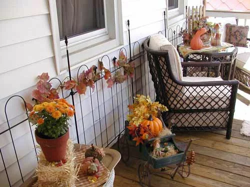 außenbereich deko halloween ideen selber machen DIY veranda gittersessel