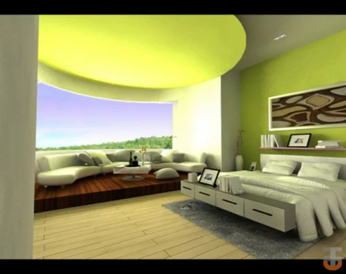 außergewöhnliche Schlafzimmer Designs leuchtende farben wohnecke