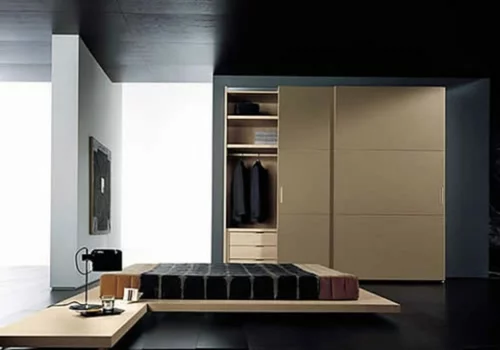 außergewöhnliche Schlafzimmer Designs minimalistisch holz kleiderschrank
