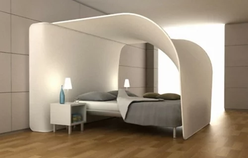 außergewöhnliche Schlafzimmer Designs überdachung modern himmelbett