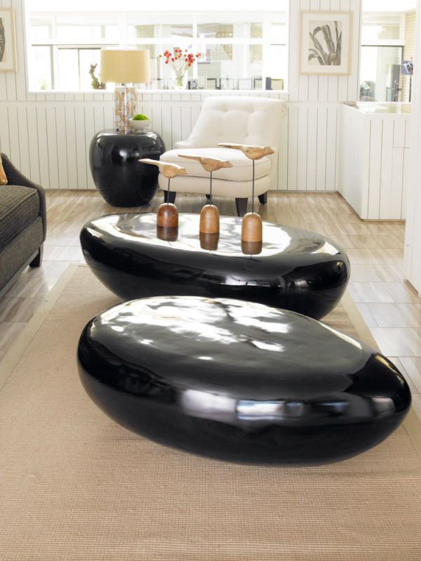 couchtische und stylische dekoration oval glänzende beistelltische schwarz