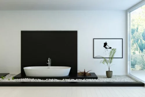 modernes schwarz weiß badezimmer dekoelemente von kunsthaus-artes.de