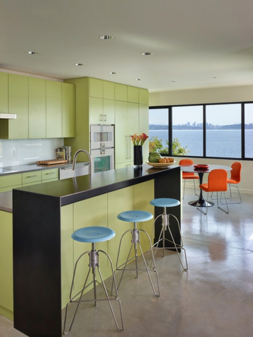 ein flexibles küchen design hell lime schranksystem