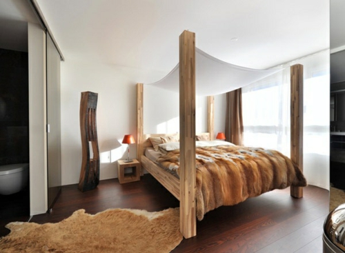 erstaunliche weiße Himmelbett Designs holz schlafzimmer