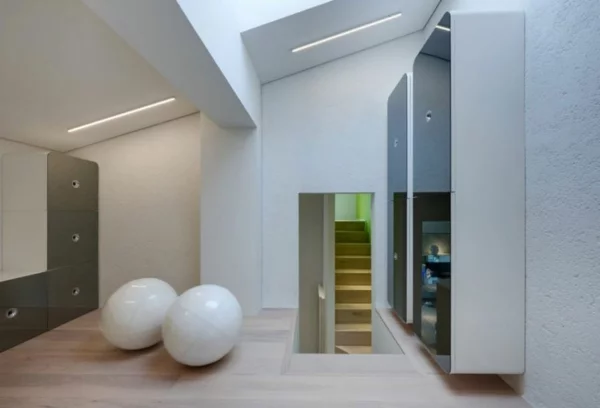 futuristische residenz geometrisches design mit großen kubgeln
