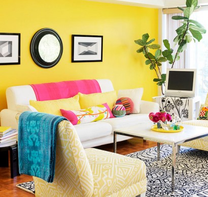 Gewagte Farbgestaltung für Ihr Wohnzimmer - Feiern Sie das Leben