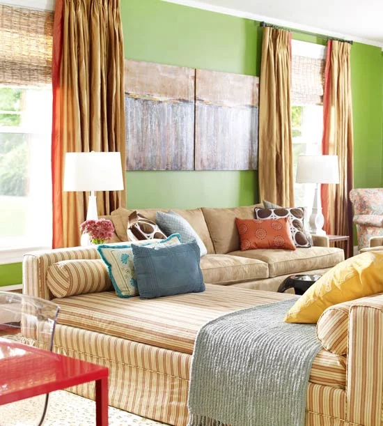 gewagte farbgestaltung für ihr wohnzimmer minzgrüne akzentwand