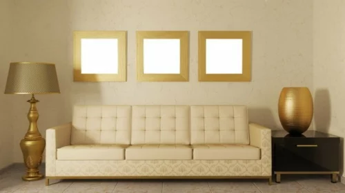 glamouröse interior elegante stehlampe quadratische spiegel