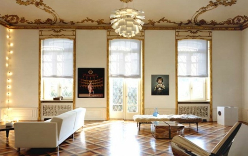 glamouröse interior ideen eklektisches design goldene deckenverzierung