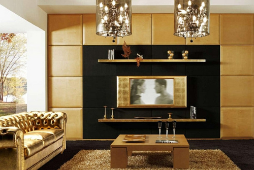 glamouröse interior ideen gold glitzerndes sofa