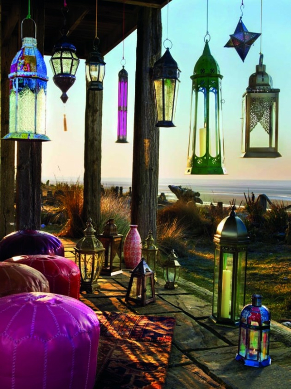 großartige marokkanische Interior Designs leuchten veranda rosarot farbe