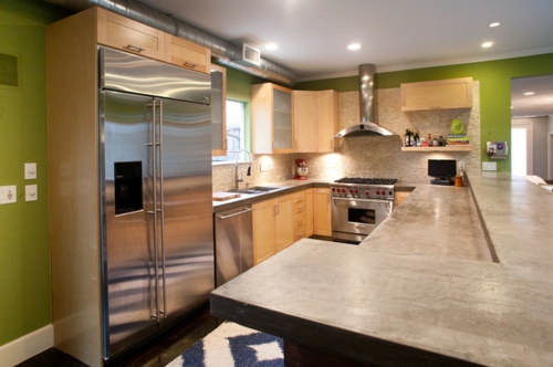industrielle Akzente im Interior Design glanzvoll kühlschrank küche