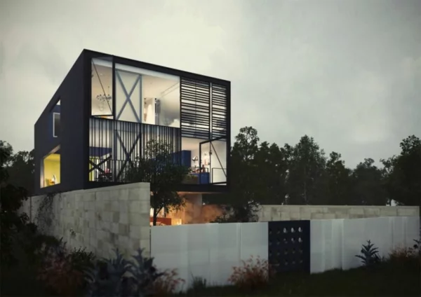 innovatives glaskasten haus architektonische kreation aus beton