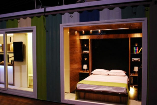 inspirierende Container Häuser fenster fassade schlafzimmer eingebaut regale