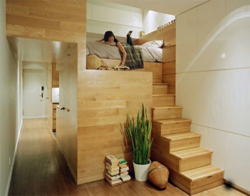 kleines apartment zeigt größe eichenholztäfelung hochbett