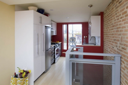 schöne Ideen für Küchenfenster industrielles design geländer metall
