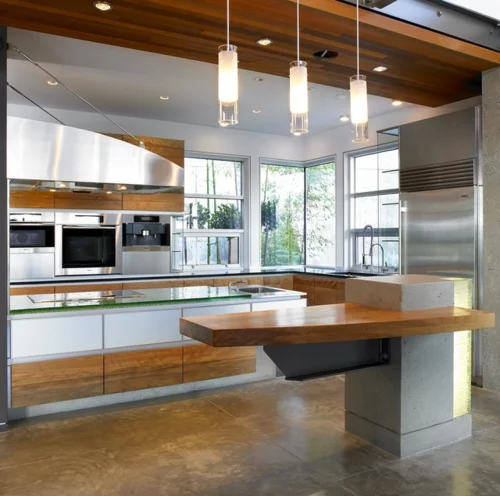 kreative Ideen für Küchenfenster modern design holz natürliches licht