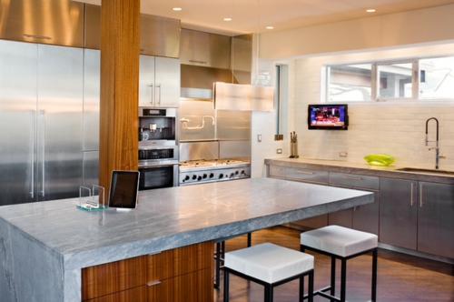 kreative Ideen für Küchenfenster modern design quadratisch rückwand